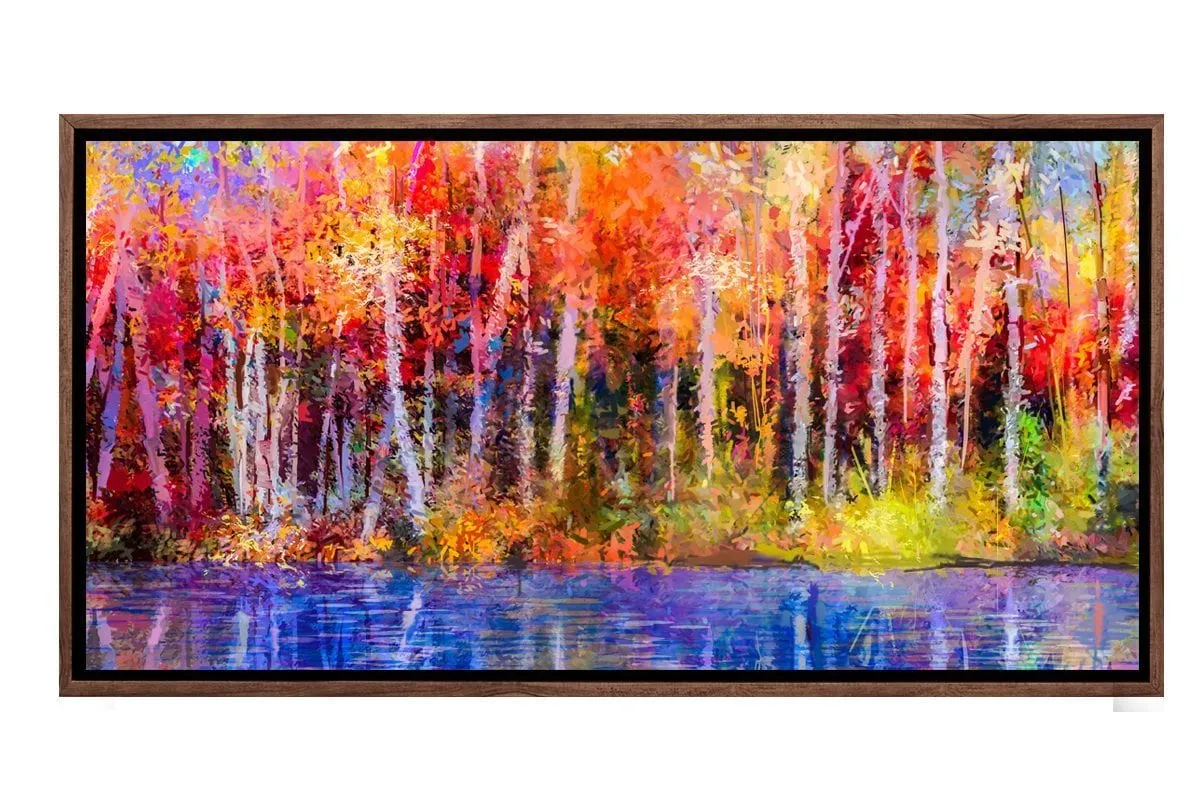 Lakeside Forest Panorama | Canvas Wall Art Print