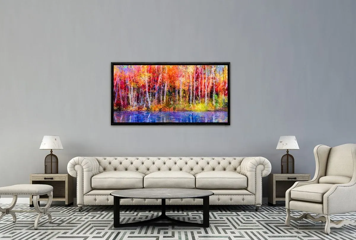 Lakeside Forest Panorama | Canvas Wall Art Print