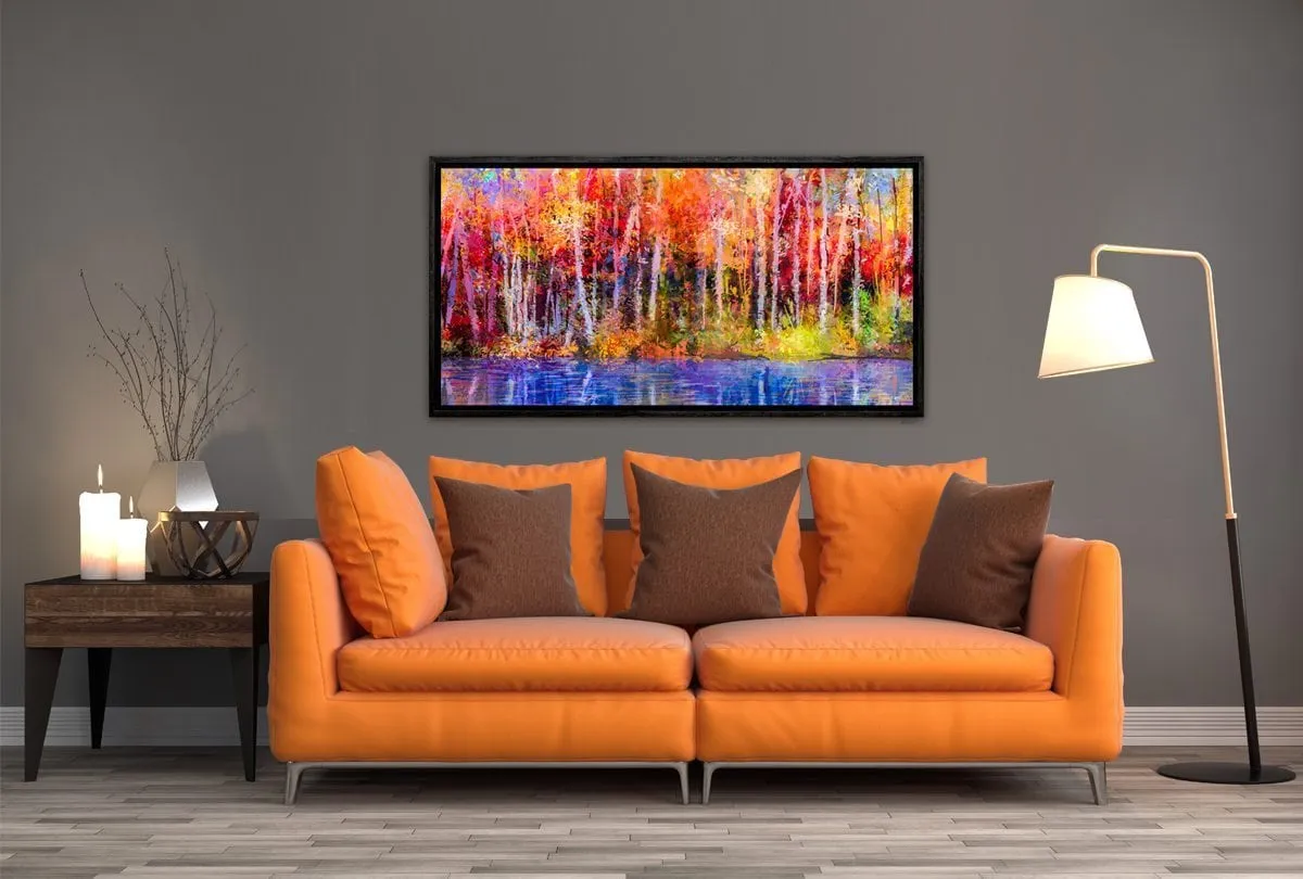 Lakeside Forest Panorama | Canvas Wall Art Print