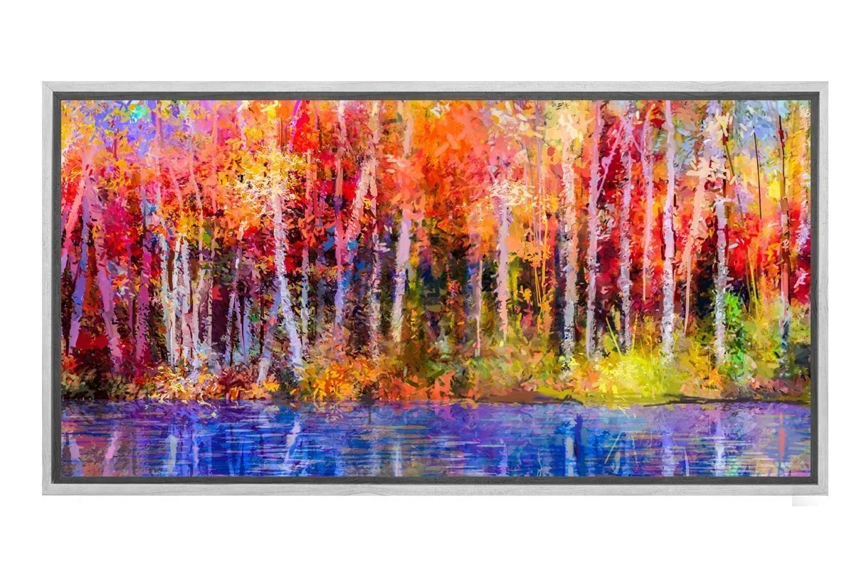 Lakeside Forest Panorama | Canvas Wall Art Print