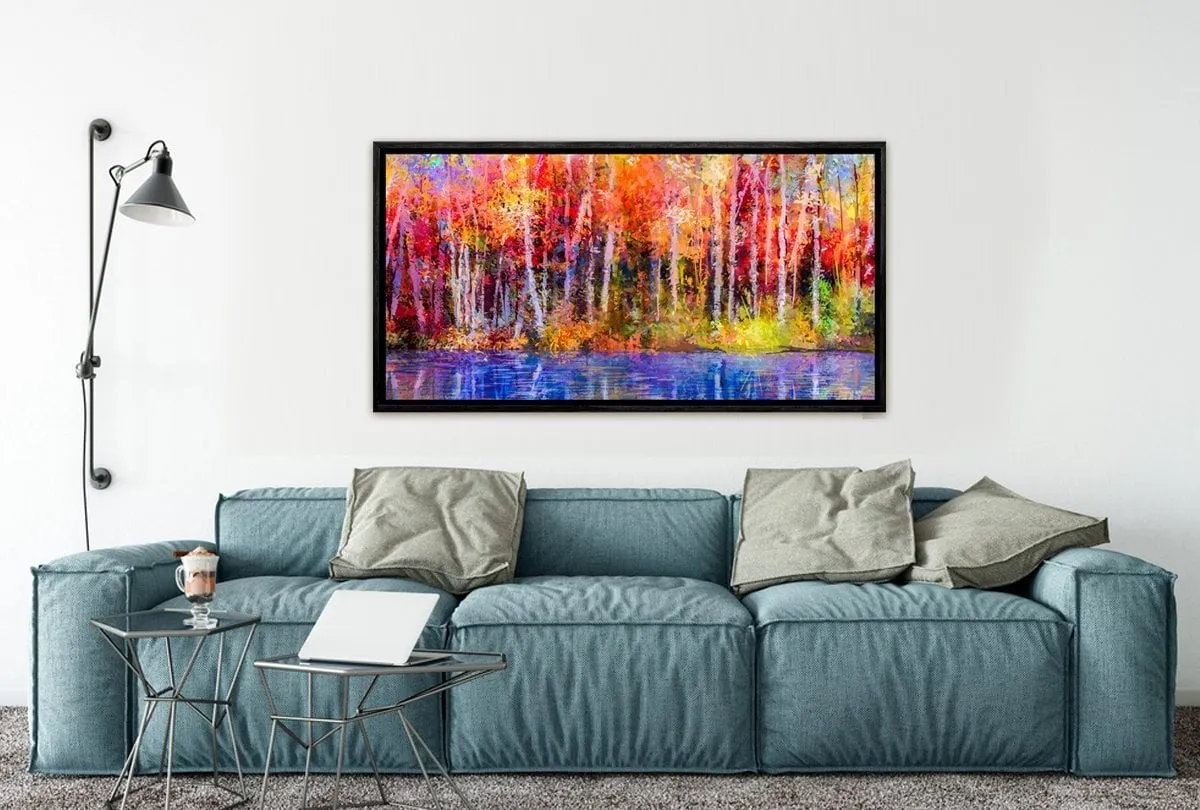 Lakeside Forest Panorama | Canvas Wall Art Print