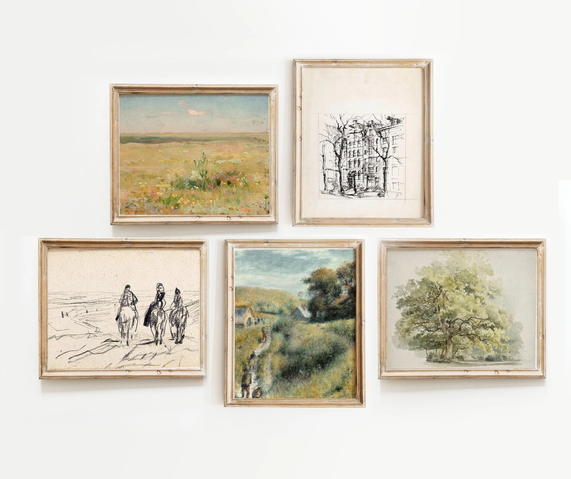 Landscape Vintage and Sketches Gallery Wall Art