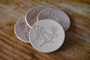 Leather Coaster Set - Jackelope