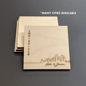 Louisville Skyline Wood Coasters