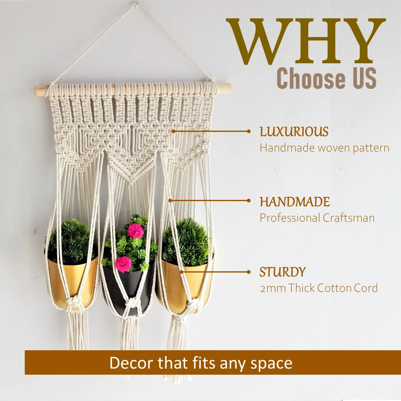 Macrame Cotton Plant Hanger