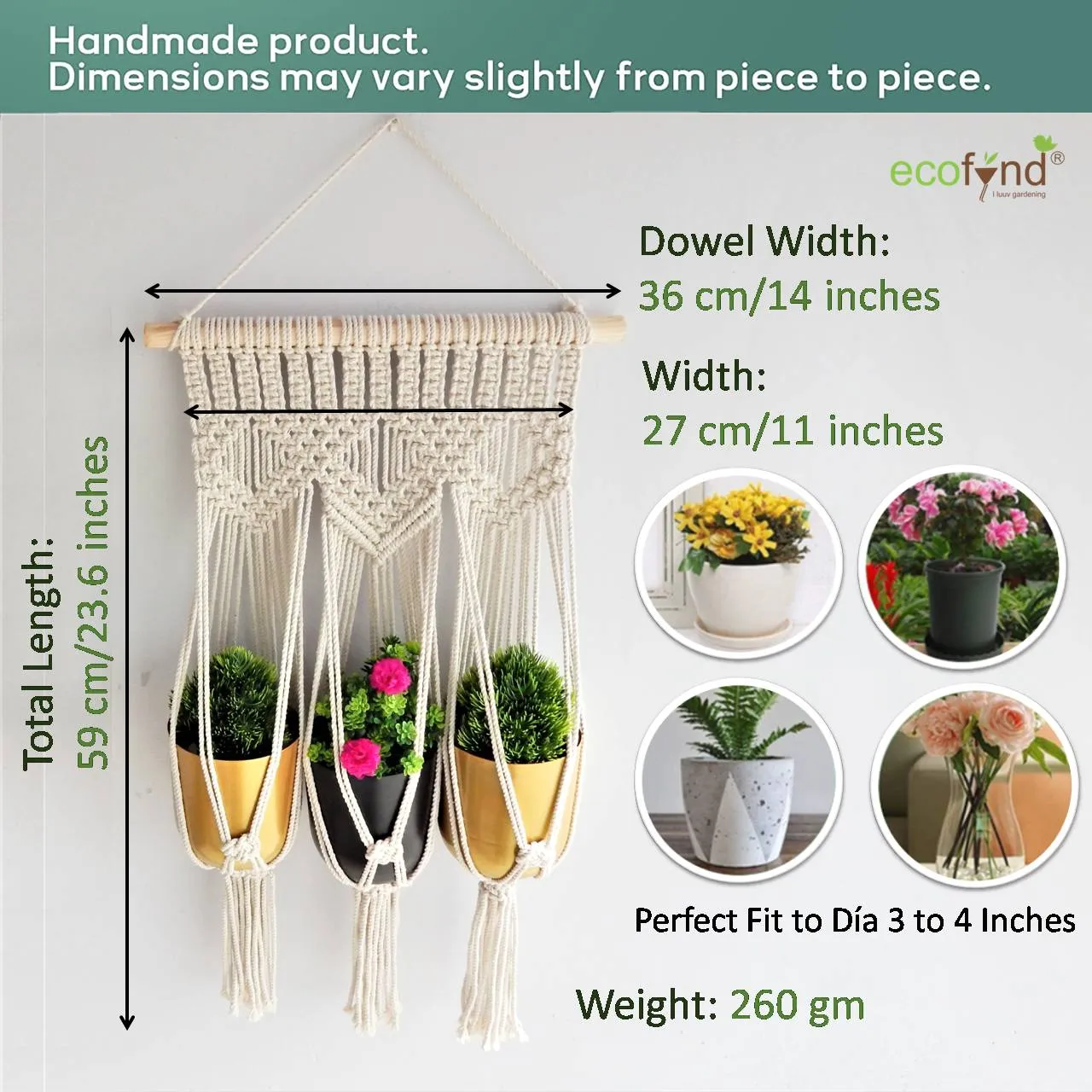 Macrame Cotton Plant Hanger