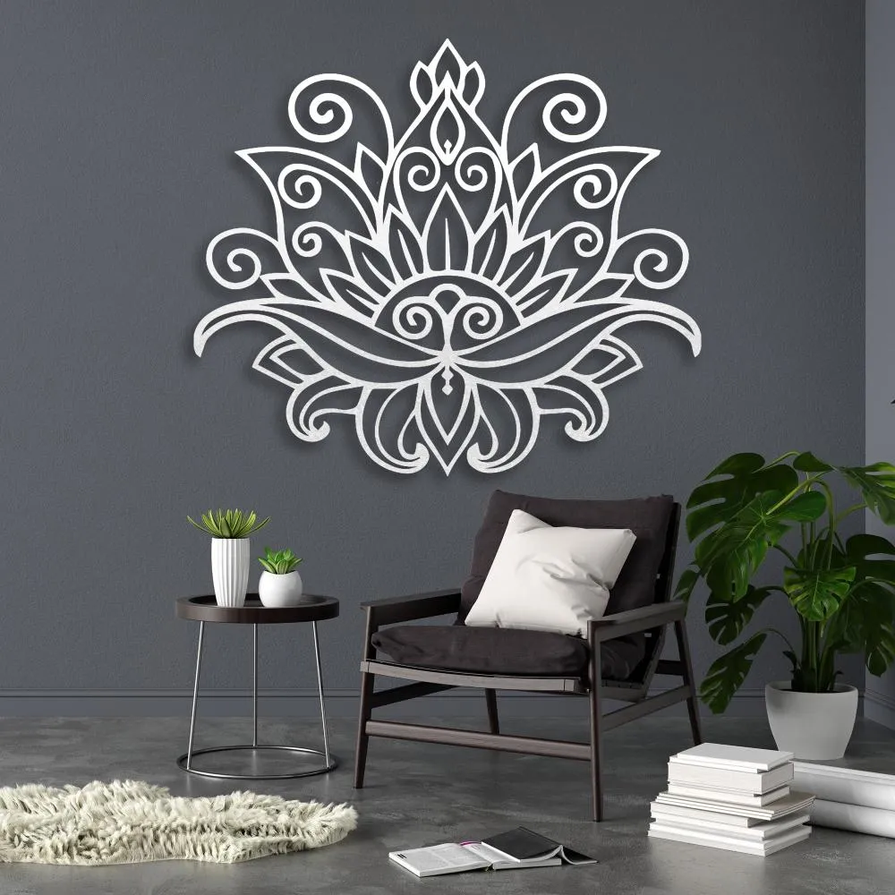 Mandala Lotus Metal Wall Art