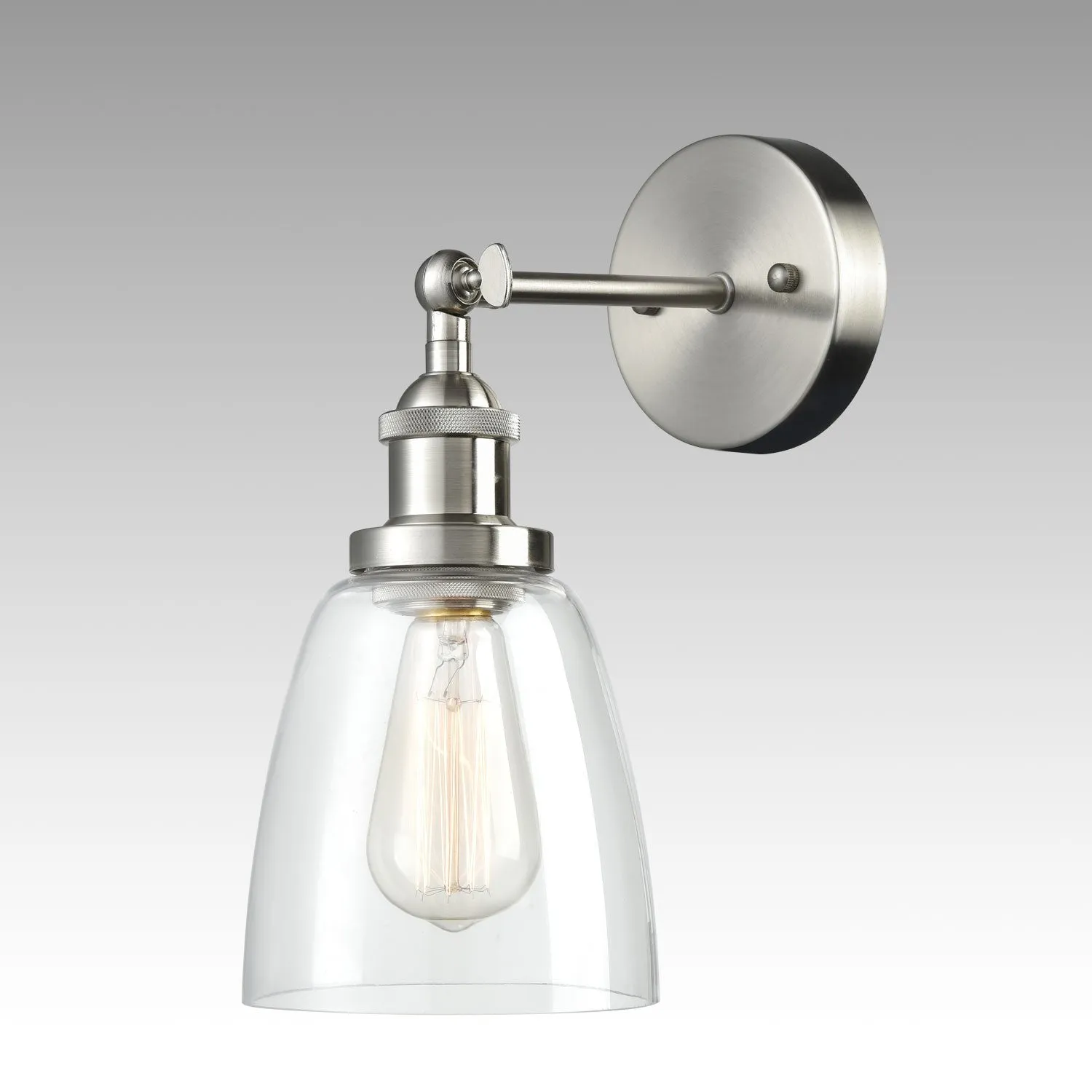 Mini Bell Glass Brushed Nickel Wall Sconces