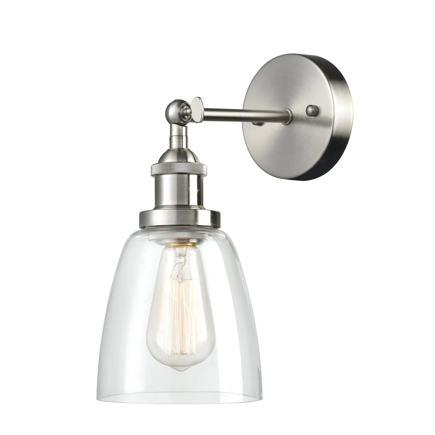 Mini Bell Glass Brushed Nickel Wall Sconces