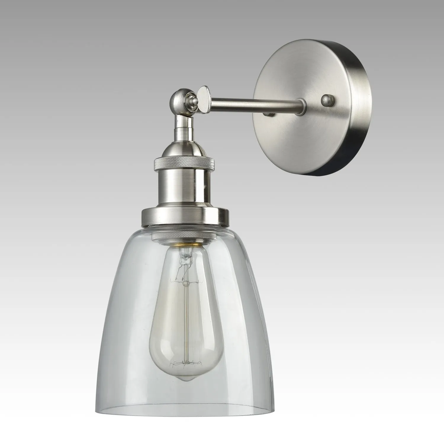 Mini Bell Glass Brushed Nickel Wall Sconces