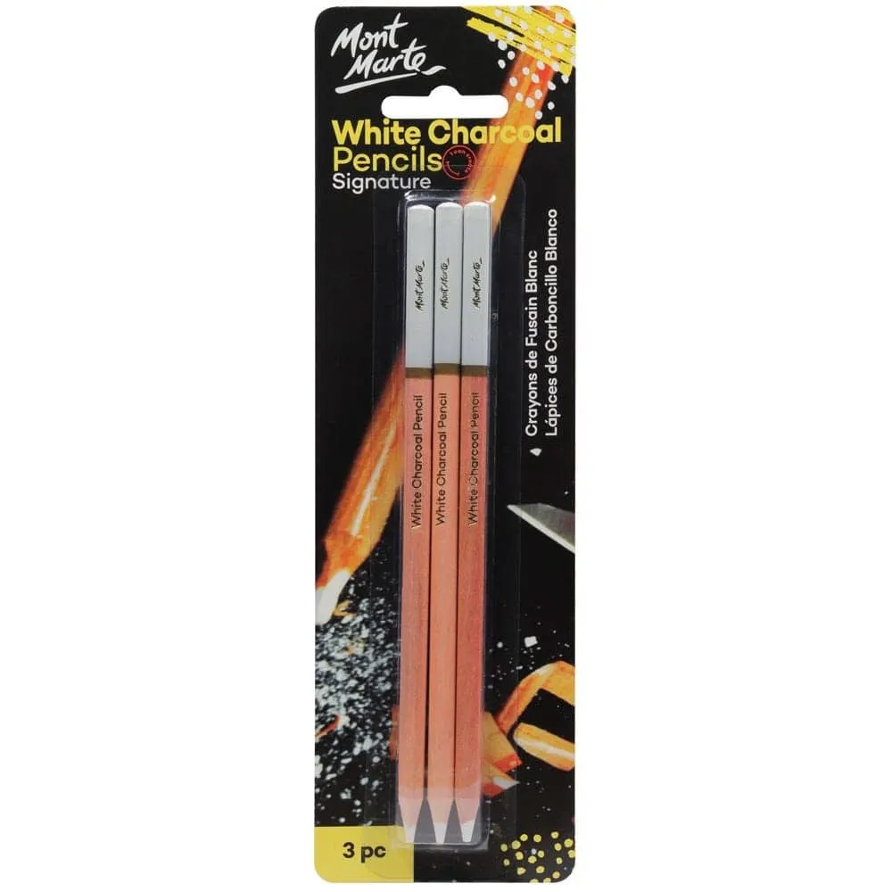 Mont marte White Charcoal Pencils 3pc