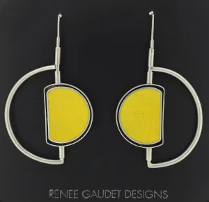 Moonwalk Oyster Earrings SILVER   CONCRETE yellow