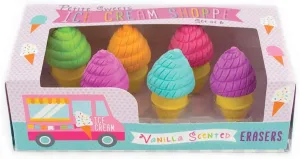 Ooly Ice Cream Shoppe Vanilla Scented Erasers - Set of 6