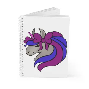 Purple Blue Unicorn Head Spiral Notebook