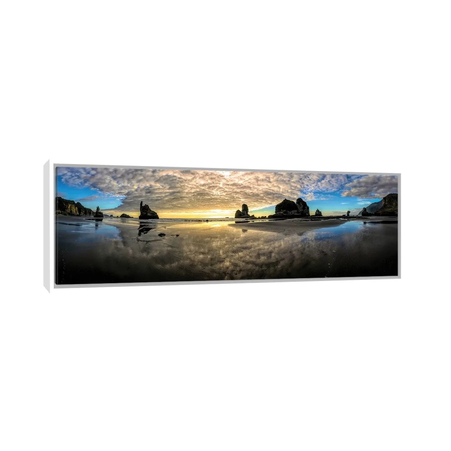 "Before Sunset Motukiekie Beach West Coast New Zealand" by OLena Art Framed