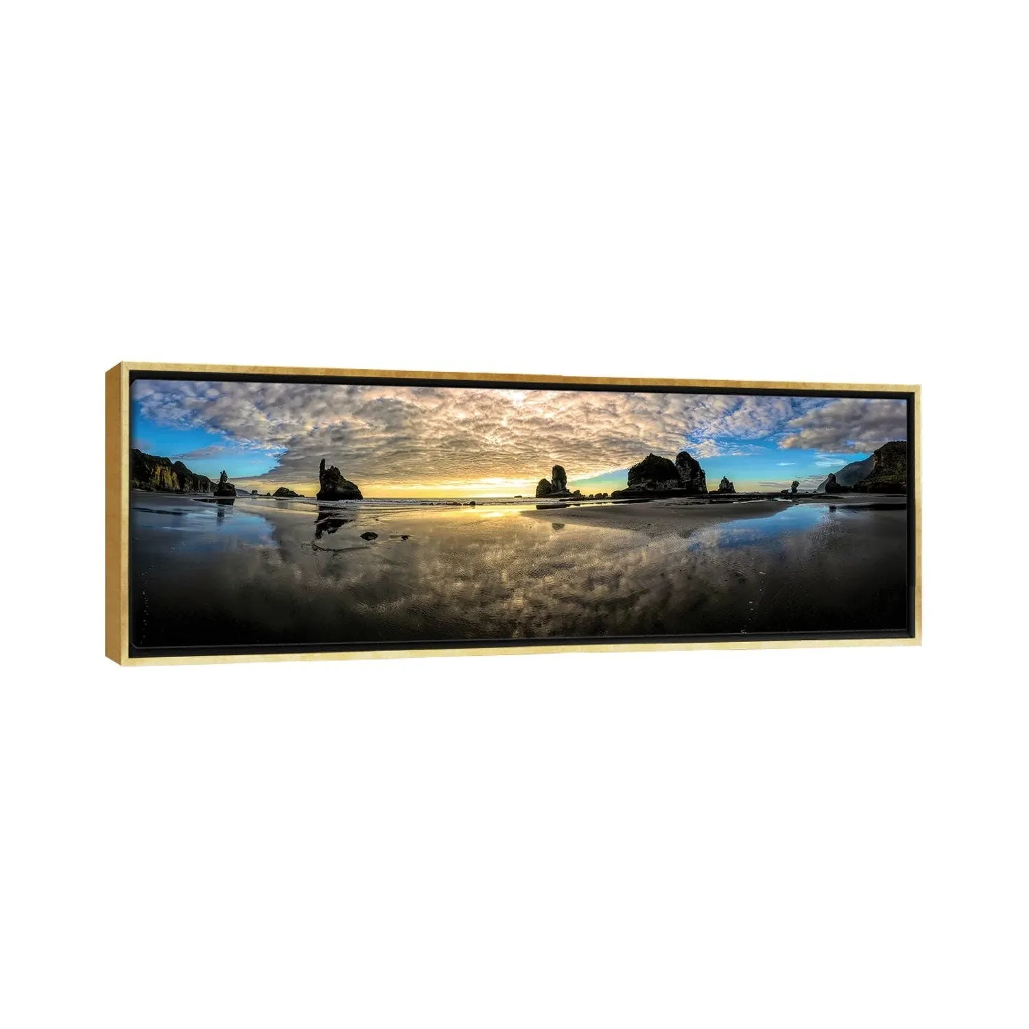 "Before Sunset Motukiekie Beach West Coast New Zealand" by OLena Art Framed