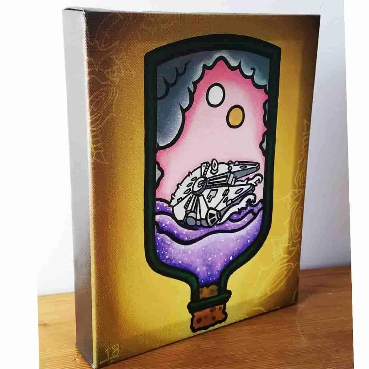 "Rebels Moonshine" Ship-in-a-Bottle Gallery Wrapped Canvas Print 8x10 by JesseJFR