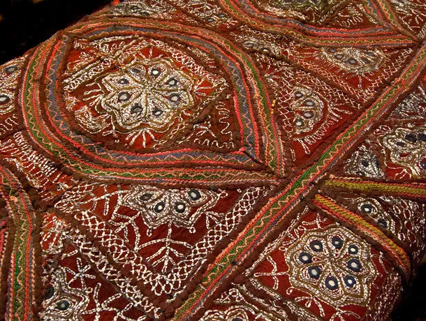 Rajasthani Heavy Silver Thread Embroidered Textile