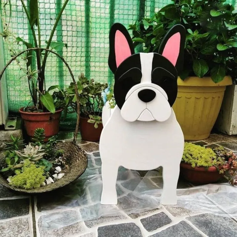 Realistic Dog flower planters