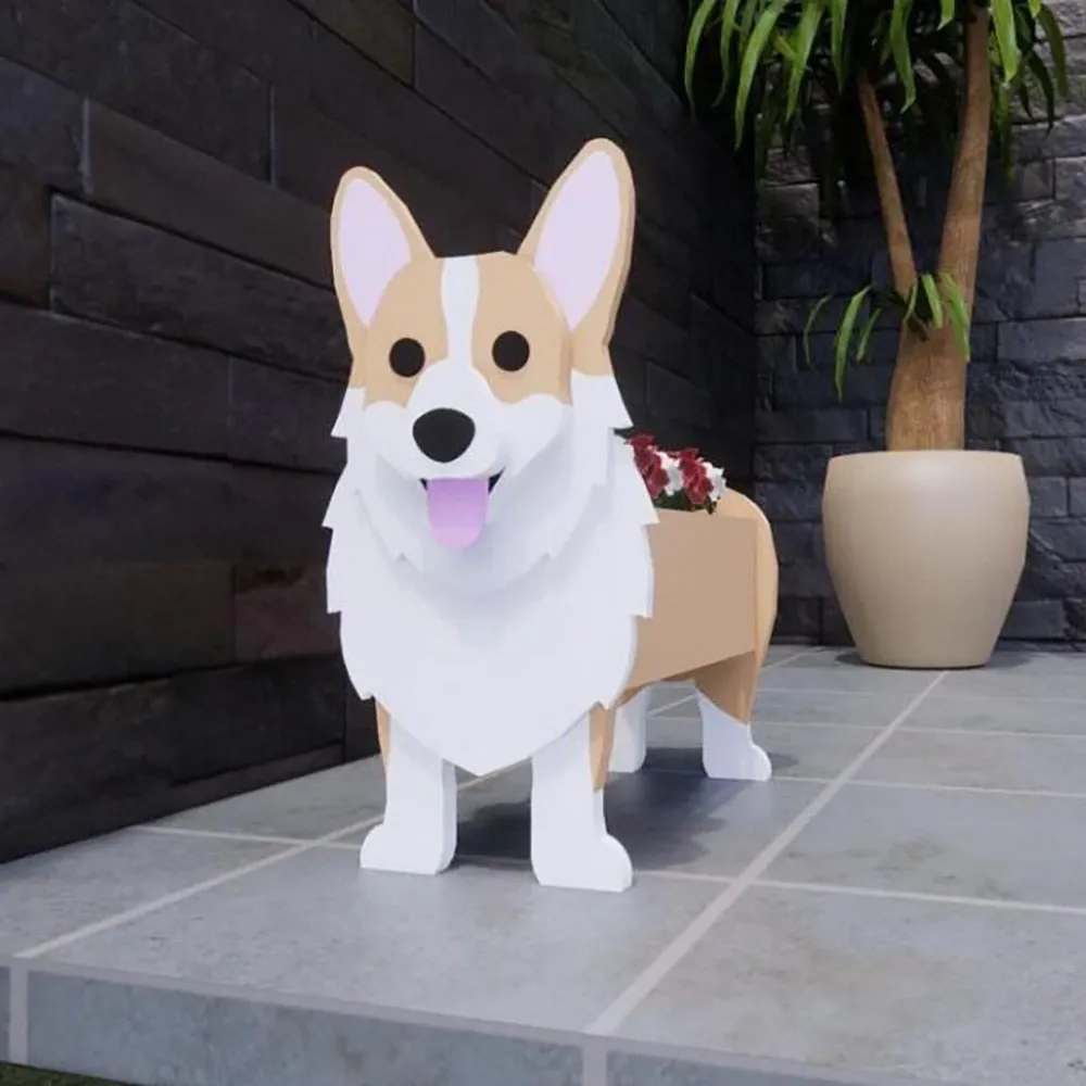 Realistic Dog flower planters