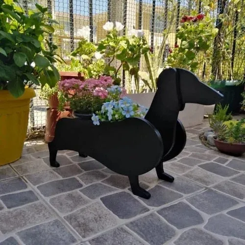 Realistic Dog flower planters