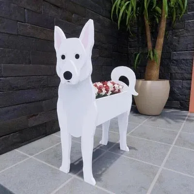 Realistic Dog flower planters