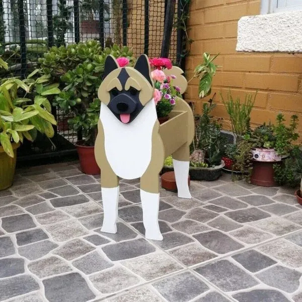 Realistic Dog flower planters