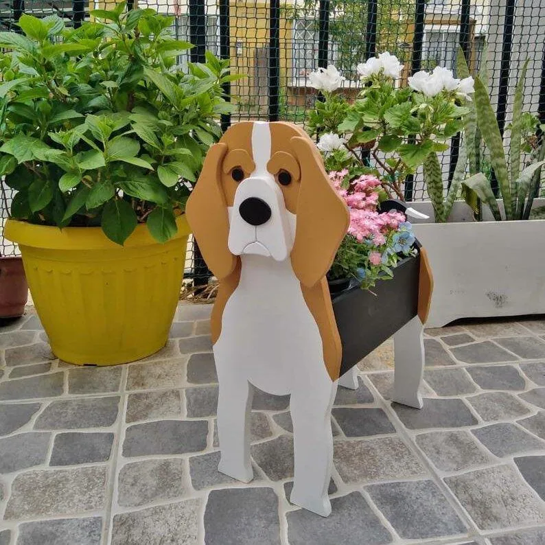 Realistic Dog flower planters