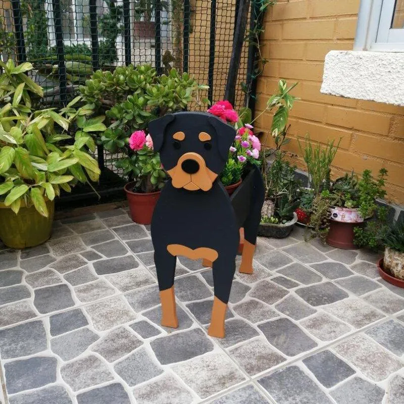 Realistic Dog flower planters