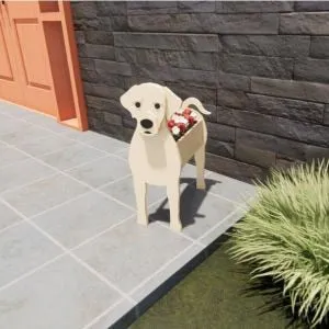 Realistic Dog flower planters