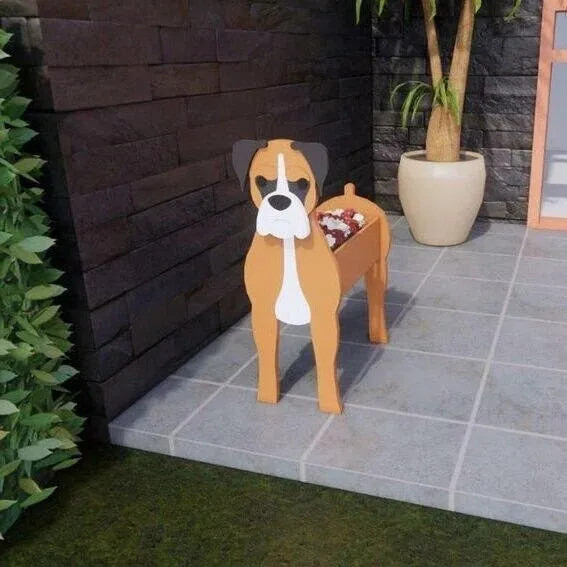 Realistic Dog flower planters