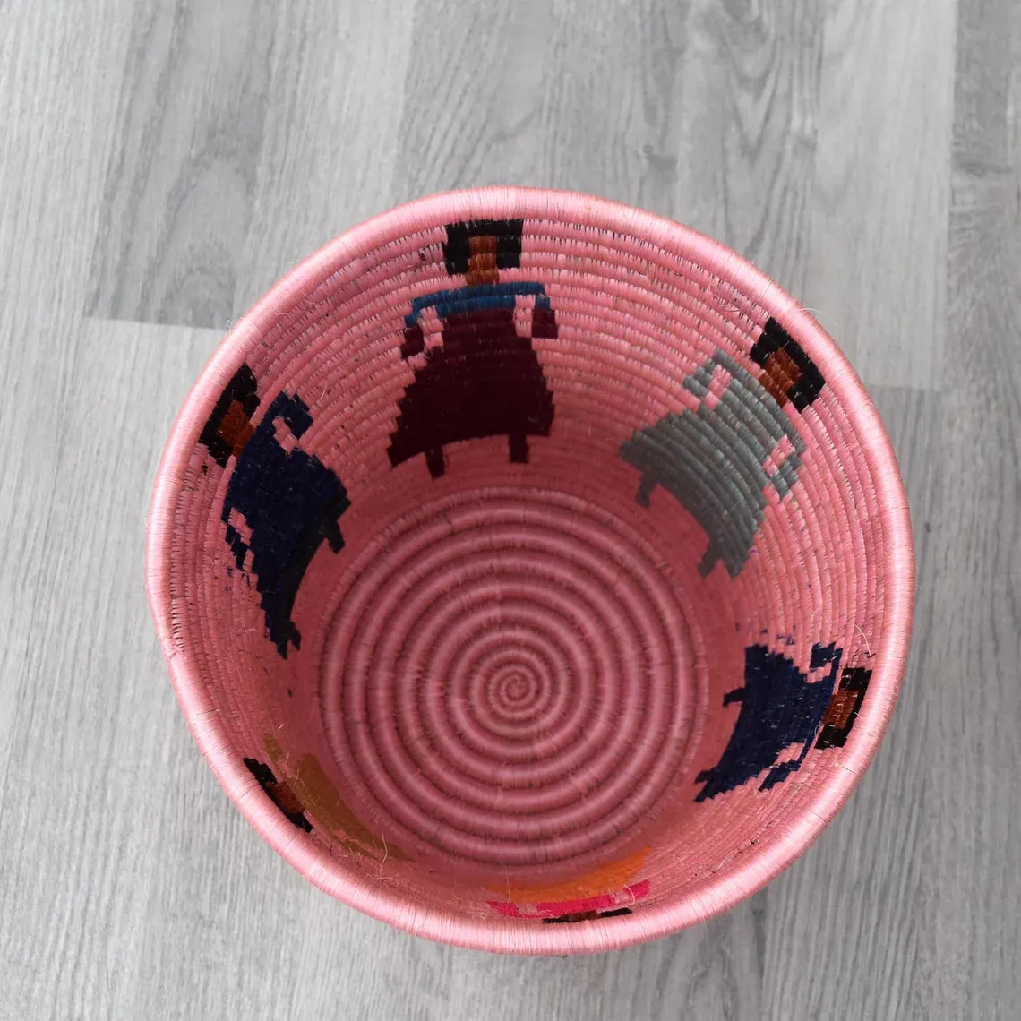 Rwandan Basket - Pink Plant Basket - Hitimana