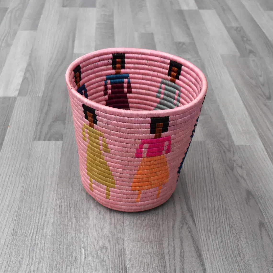 Rwandan Basket - Pink Plant Basket - Hitimana