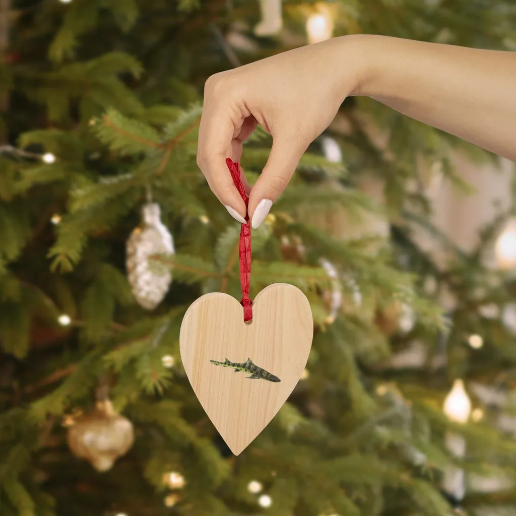 Shark Wooden Christmas Ornaments