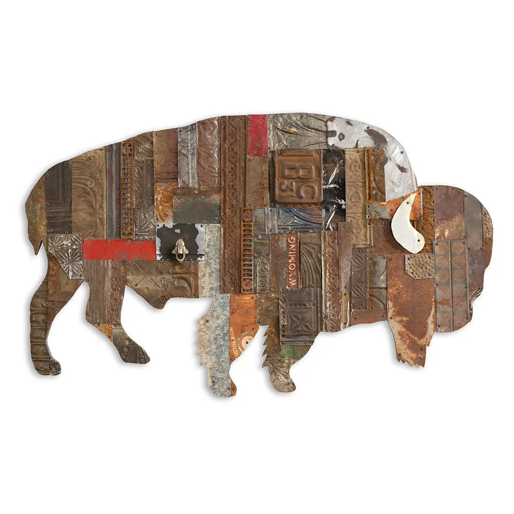 SPECIAL ORDER ON THE RANGE (BUFFALO) original metal wall sculpture