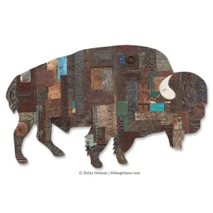 SPECIAL ORDER ON THE RANGE (BUFFALO) original metal wall sculpture