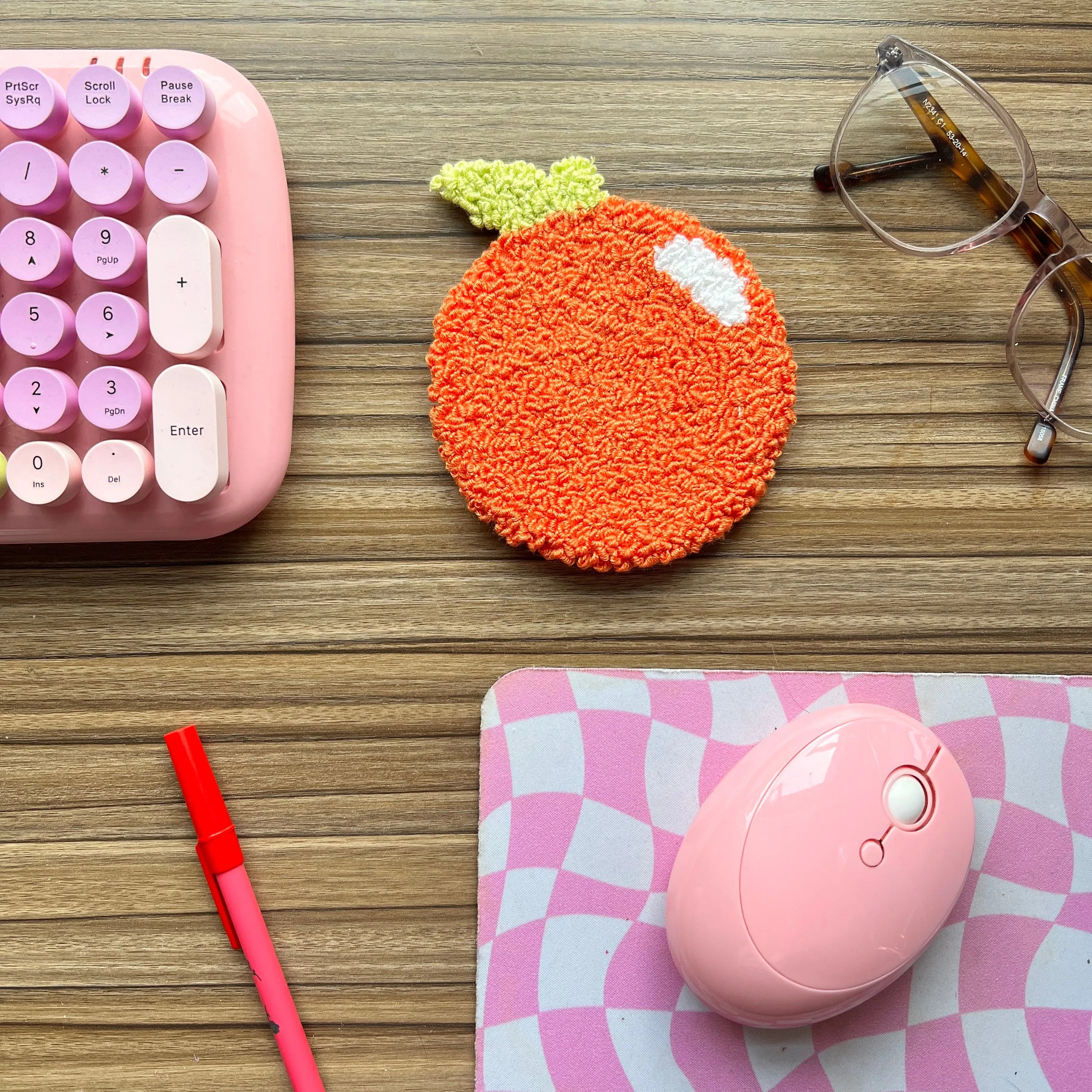 Tangerine Coaster | Tufted Mug Rug