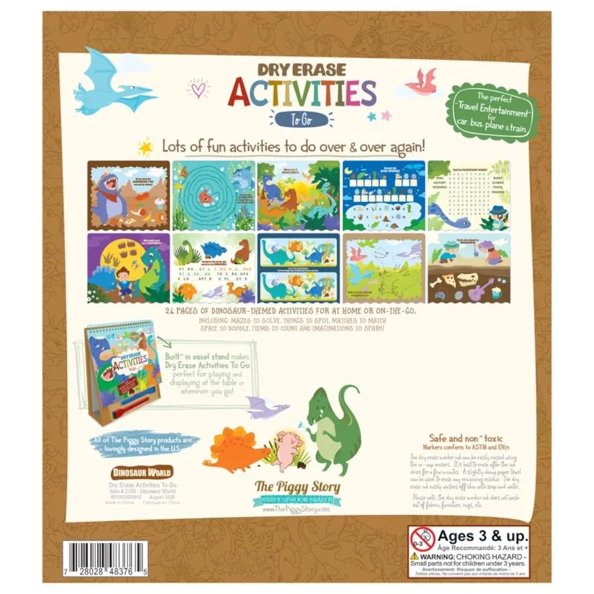 The Piggy Story Dry Erase Activities To Go - Dinosaur World