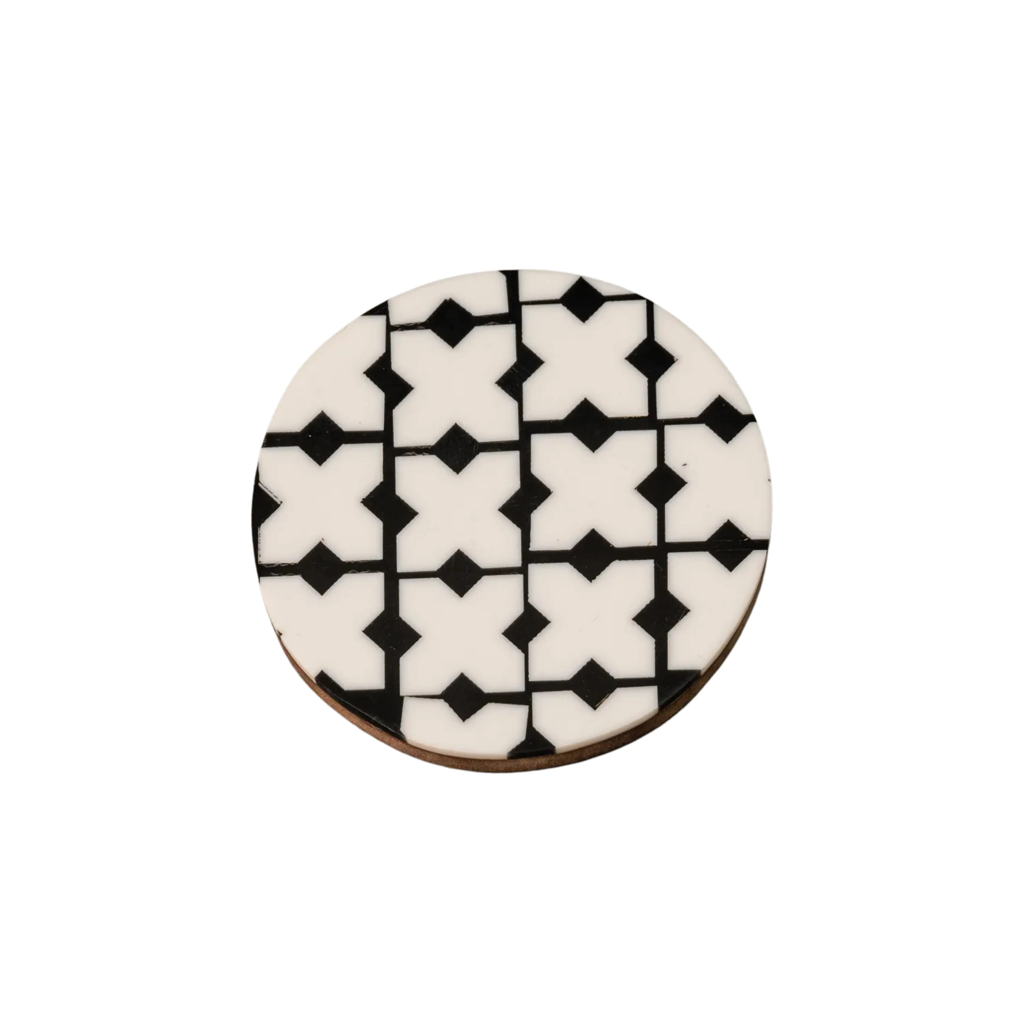 Trellis Wood Round Coaster