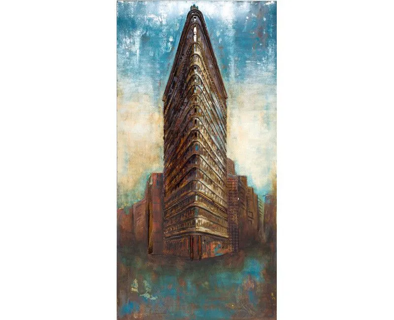 Urban-Industrial Sky Rise Metal Wall Art