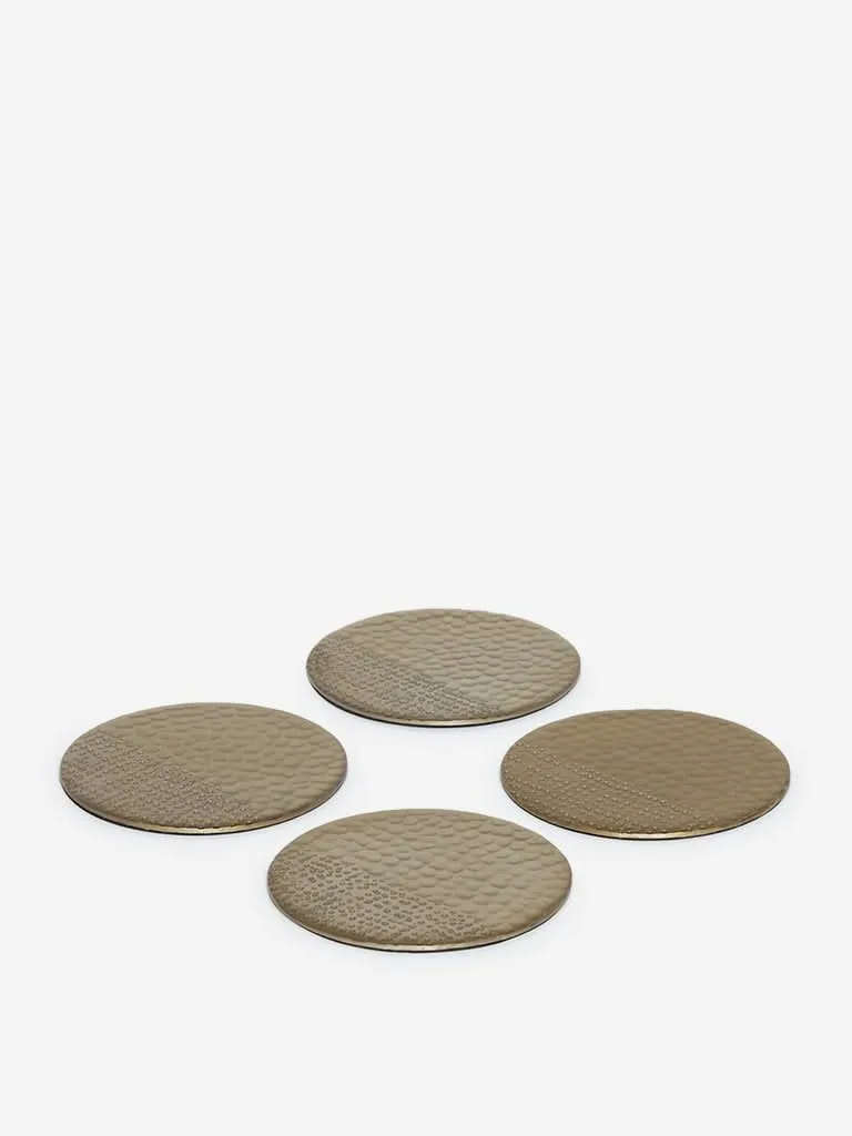 Westside Home Gold Hammered Coasters Set of Four