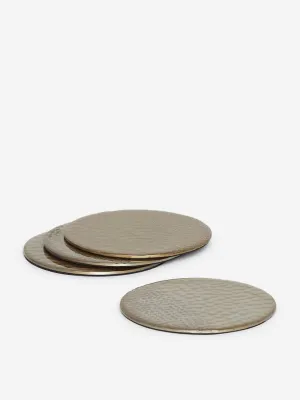 Westside Home Gold Hammered Coasters Set of Four