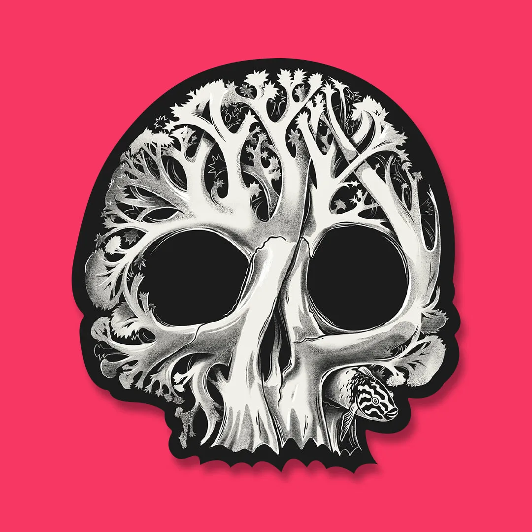 WHOI X CC Coral Skull Sticker