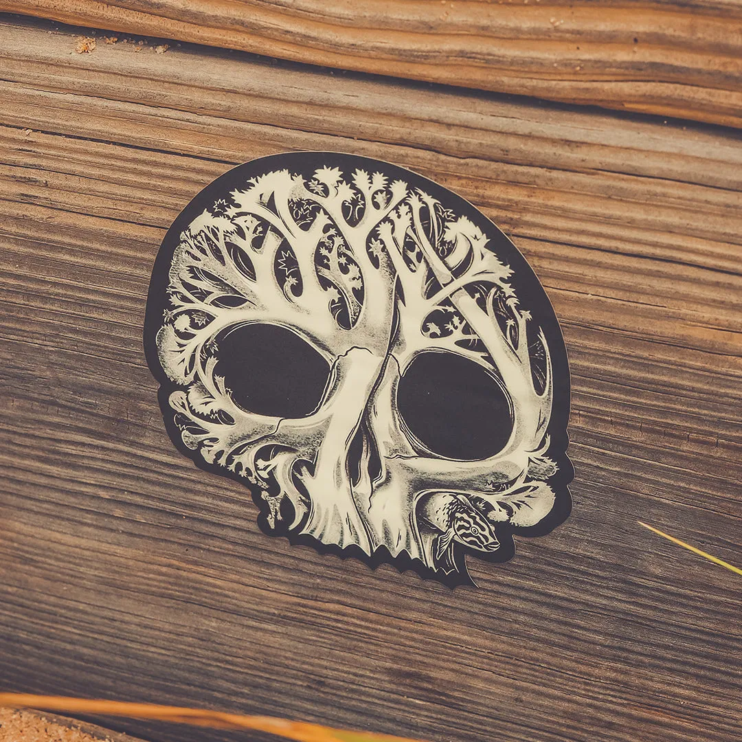 WHOI X CC Coral Skull Sticker