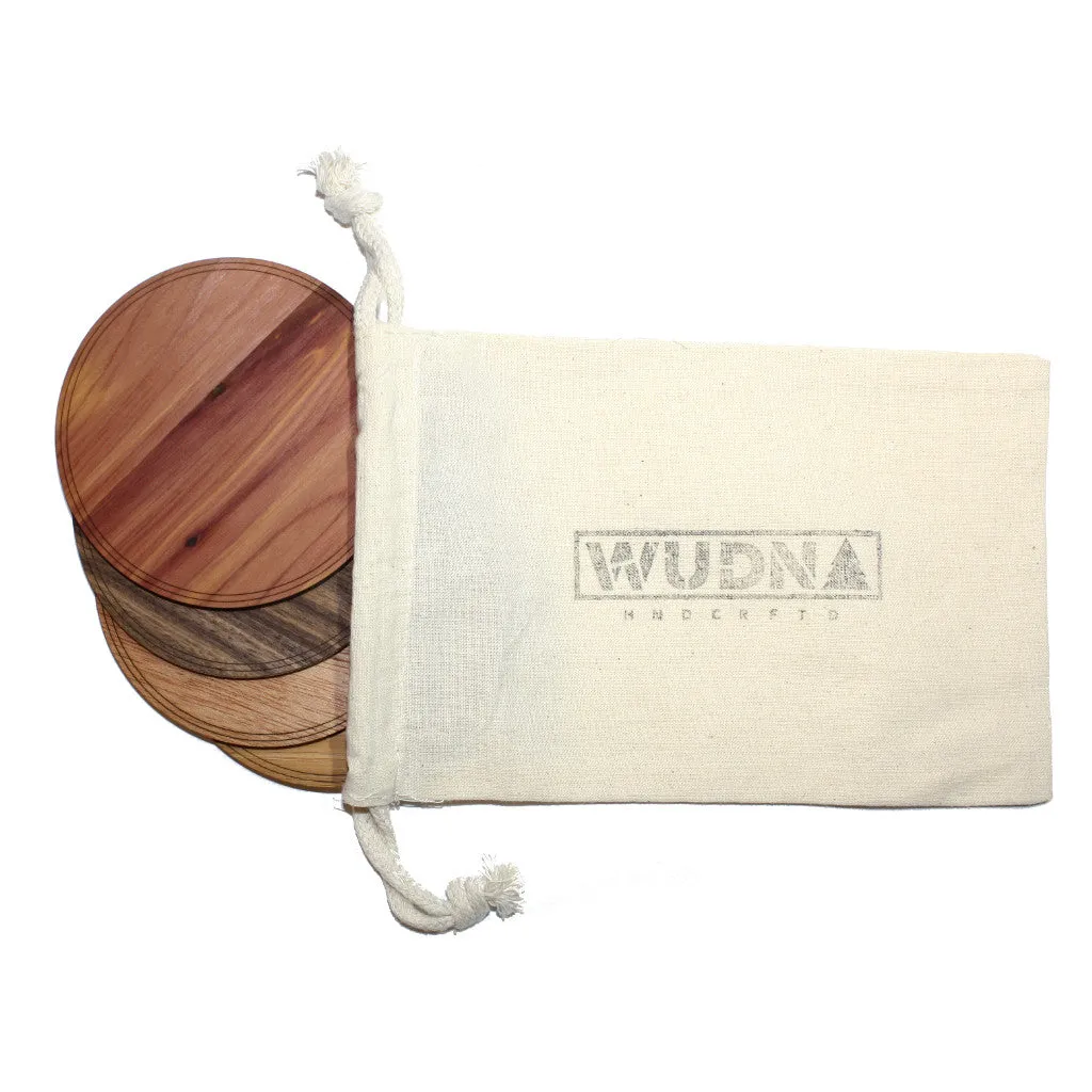 Wooden Coasters 4" (Sailboat in Mahogany) 4-Pack