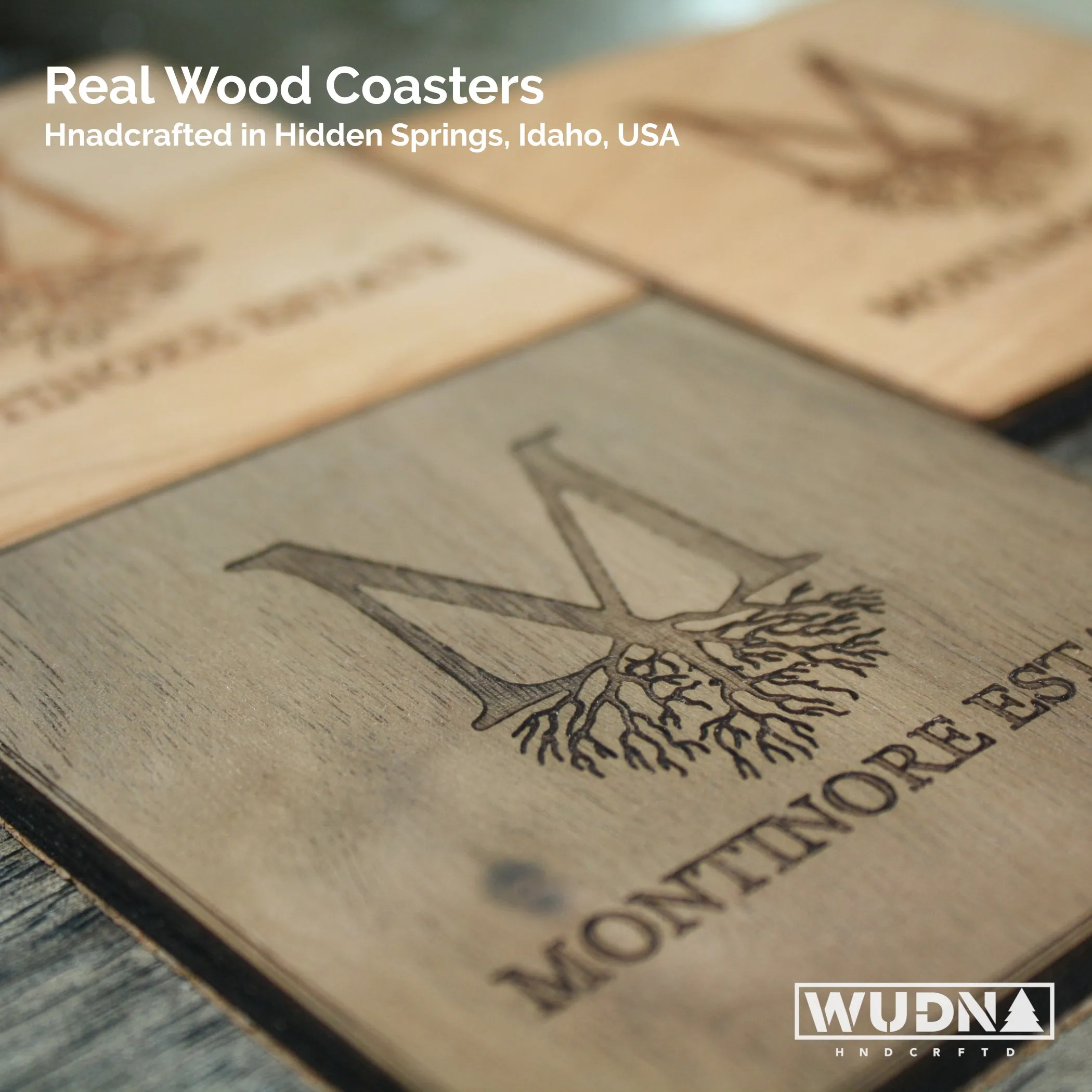 Wooden Coasters 4" (Sawtooth Mountains) 4-Pack